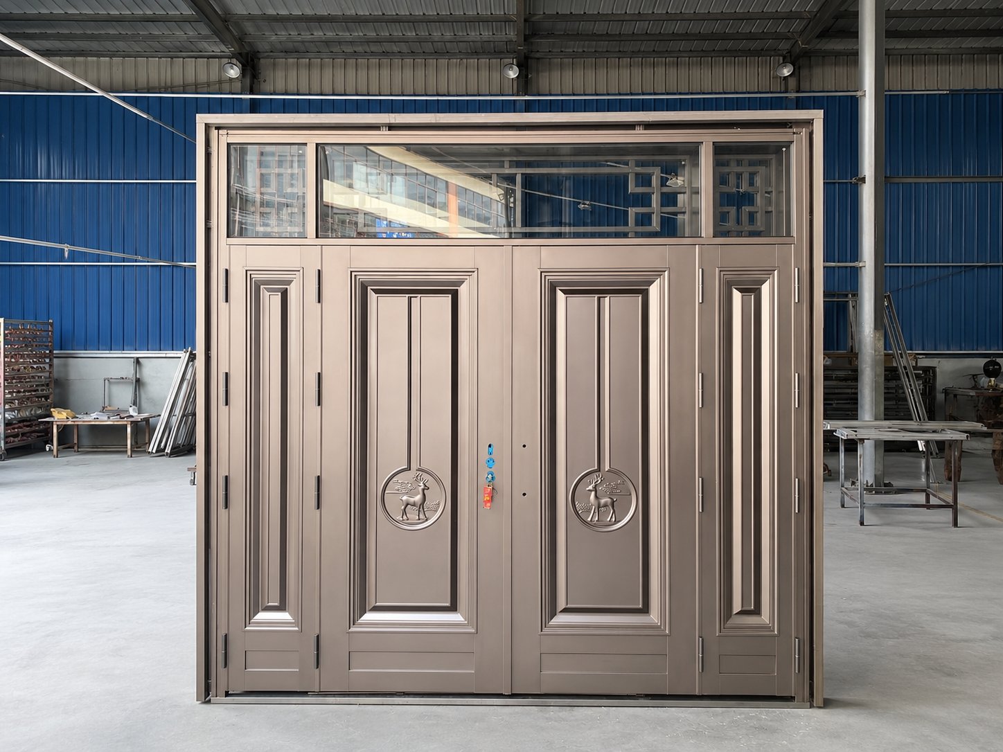 Steel-Copper Ribbed Security Door